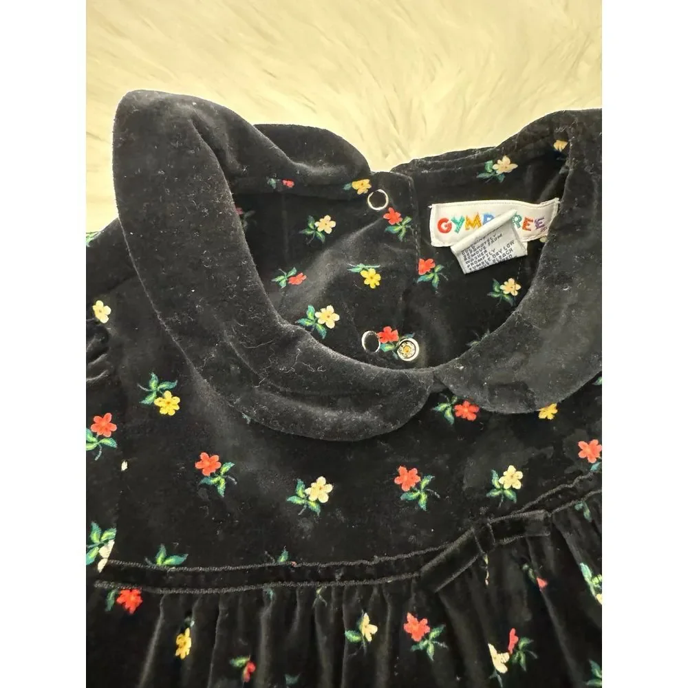 Vintage‎ Gymboree black velvety dress 18/24m EUC